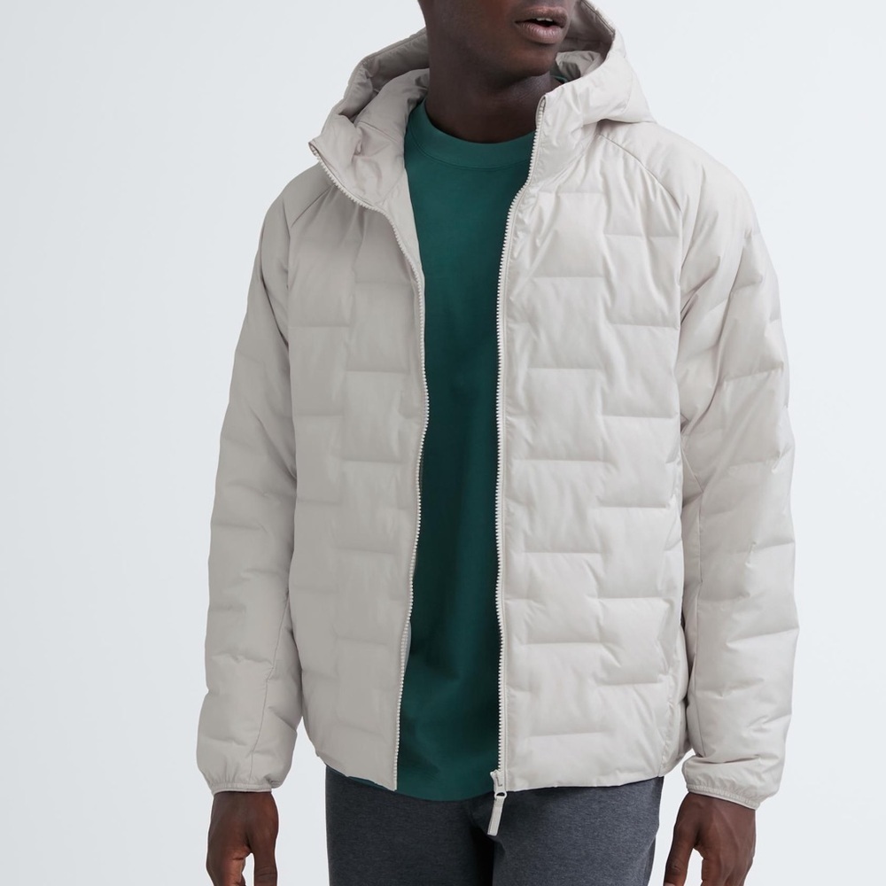 UNIQLO PUFFTECH water repellent men’s Puffer Parka size‎ XL - Off white